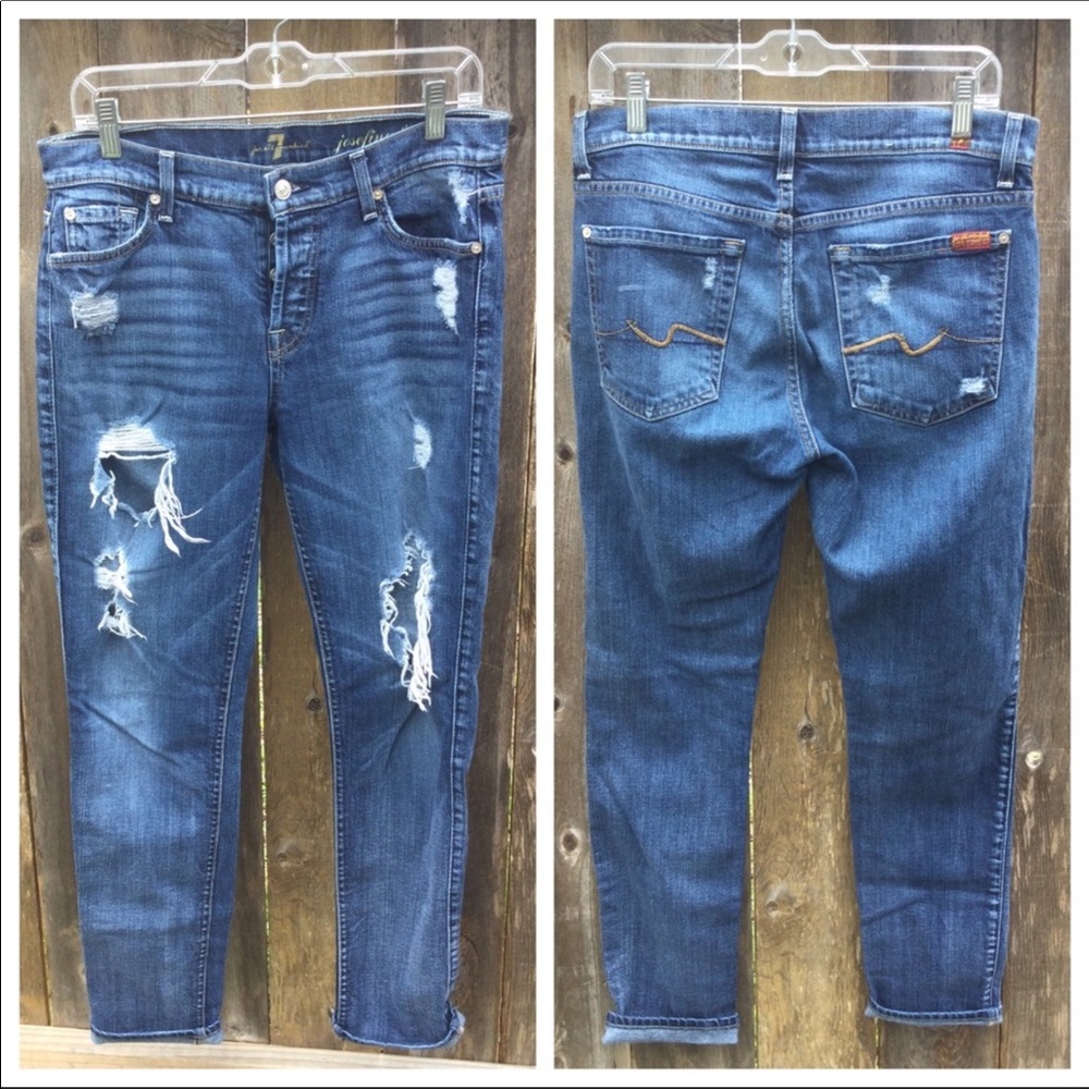 7 For All Mankind Josefina Skinny Boyfriend Size 27